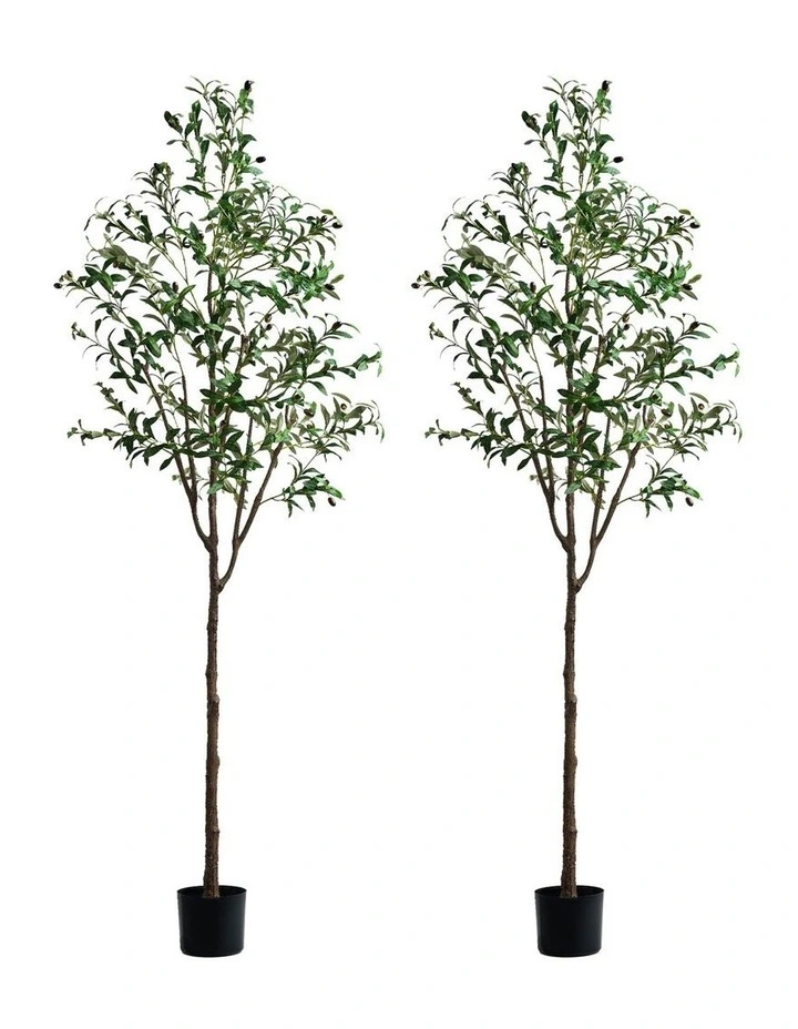 Livsip 2 Pack Artificial Olive Tree Tall Faux Potted Plants 210cm image 1