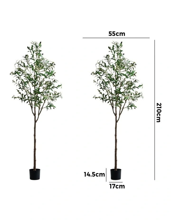 Livsip 2 Pack Artificial Olive Tree Tall Faux Potted Plants 210cm image 3