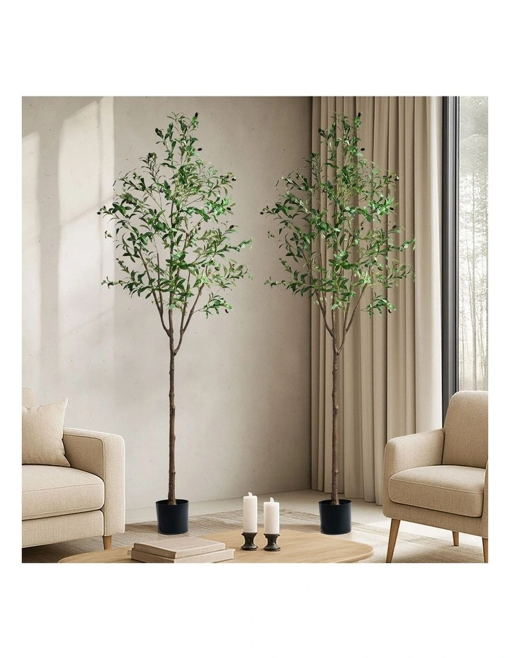 Livsip 2 Pack Artificial Olive Tree Tall Faux Potted Plants 210cm image 4