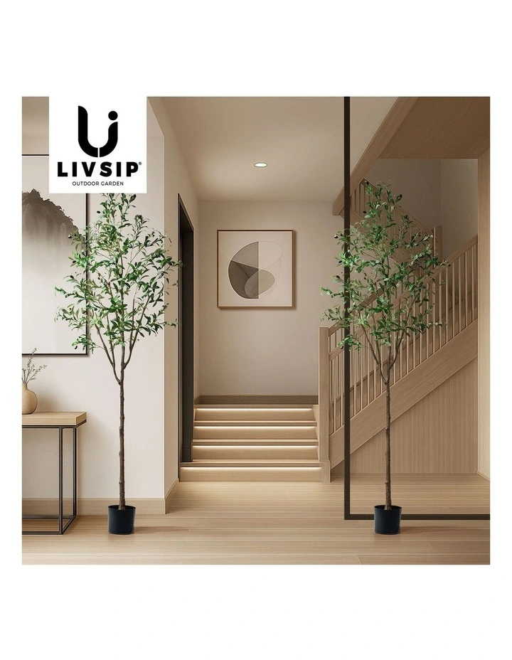 Livsip 2 Pack Artificial Olive Tree Tall Faux Potted Plants 210cm image 7