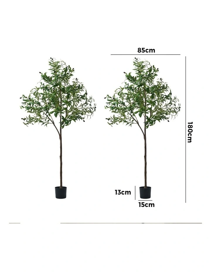 Livsip 2 Pack Artificial Olive Tree Faux Potted Plants 180cm image 3