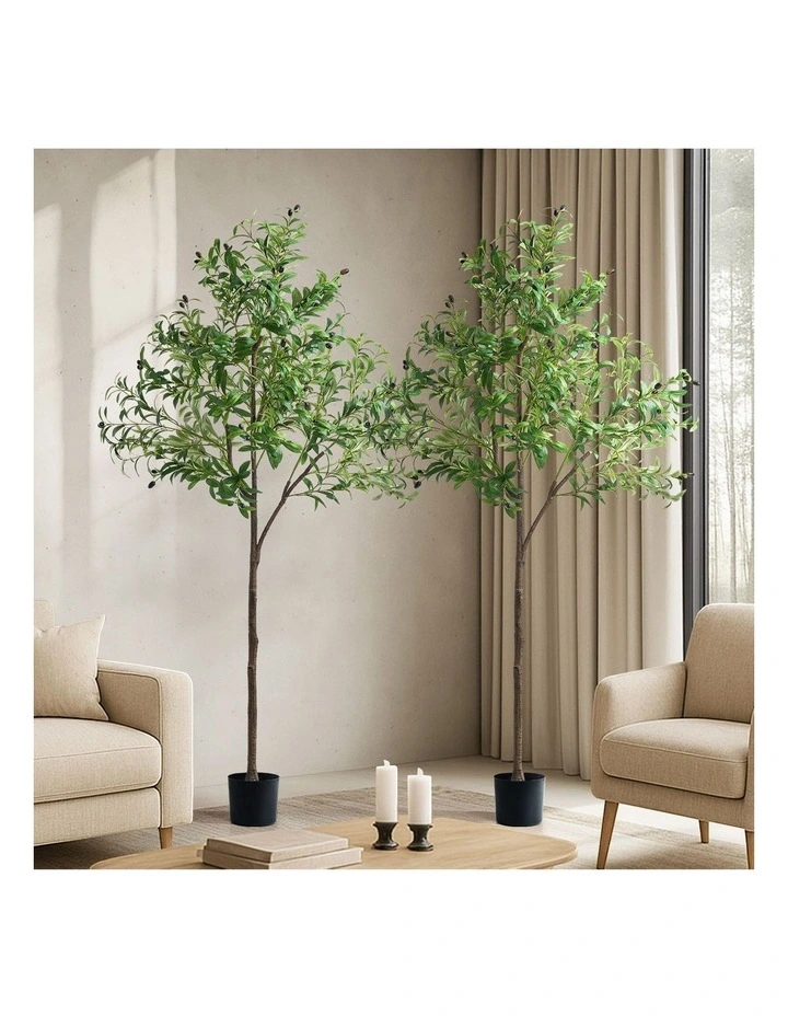 Livsip 2 Pack Artificial Olive Tree Faux Potted Plants 180cm image 4