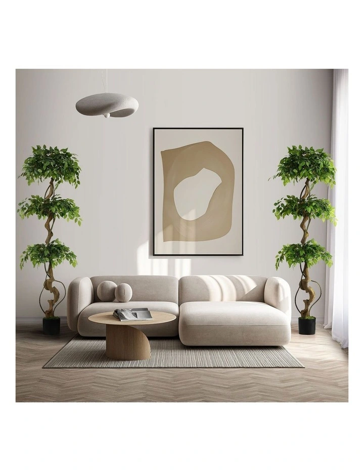 Livsip 2PCS Artificial Ficus Tree 180cm Large Twisted Ficus Faux Potted Plant image 5