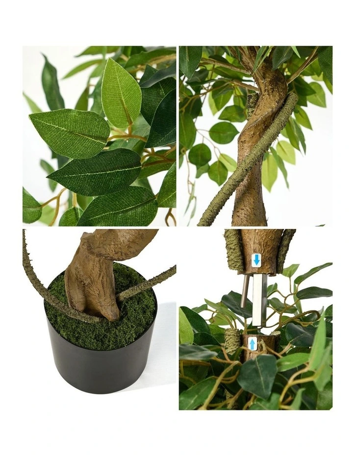 Livsip 2PCS Artificial Ficus Tree 180cm Large Twisted Ficus Faux Potted Plant image 6