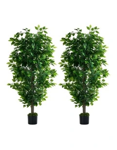 Livsip 2 Pack Artificial Ficus Tree 150cm Potted Faux Plant