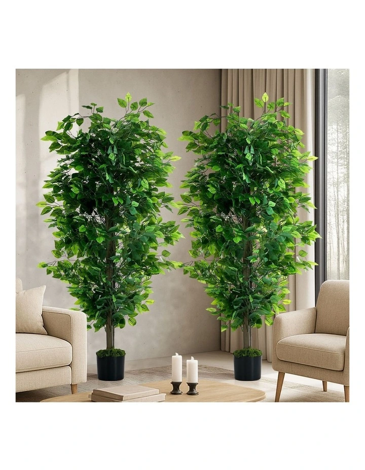 Livsip 2 Pack Artificial Ficus Tree 150cm Potted Faux Plant image 4