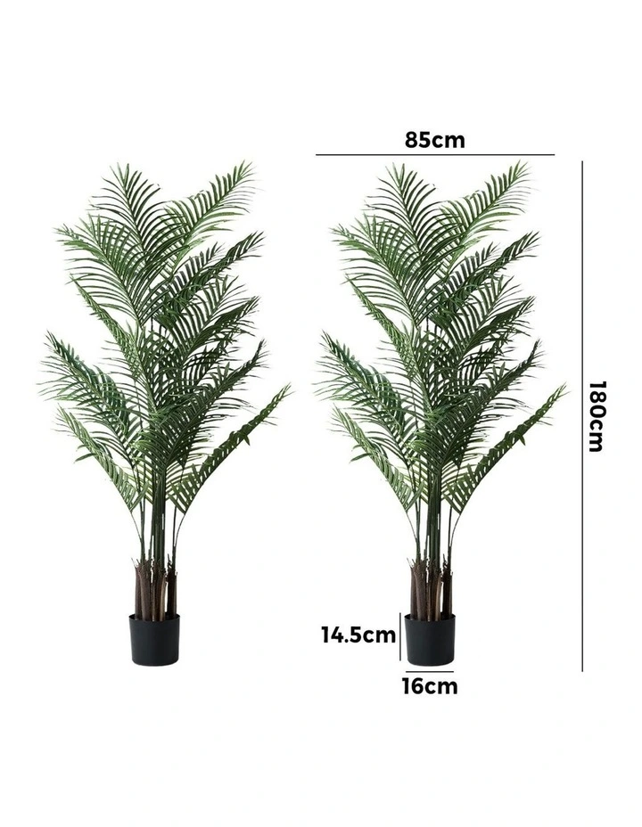 Livsip 2 Pack Artificial Palm Tree Faux Potted Plants 180cm image 3