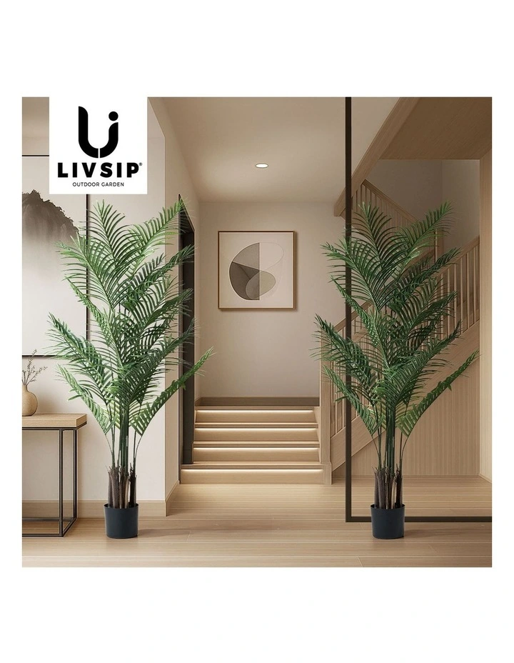 Livsip 2 Pack Artificial Palm Tree Faux Potted Plants 180cm image 7