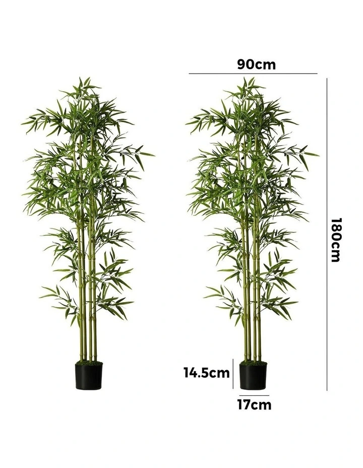 Livsip 2 Pack Artificial Bamboo Tree 180cm Faux Potted Plant image 3