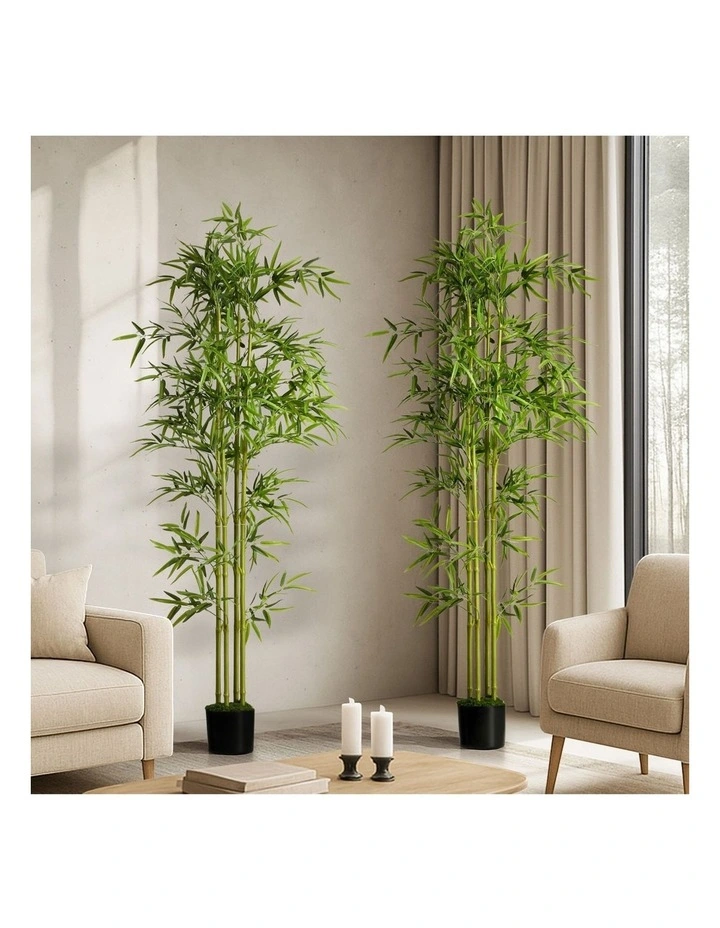 Livsip 2 Pack Artificial Bamboo Tree 180cm Faux Potted Plant image 4