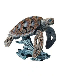 Edge Sculpture - Miniature Sea Turtle - Stone Resin - Garden & Home Decor, 12cm H