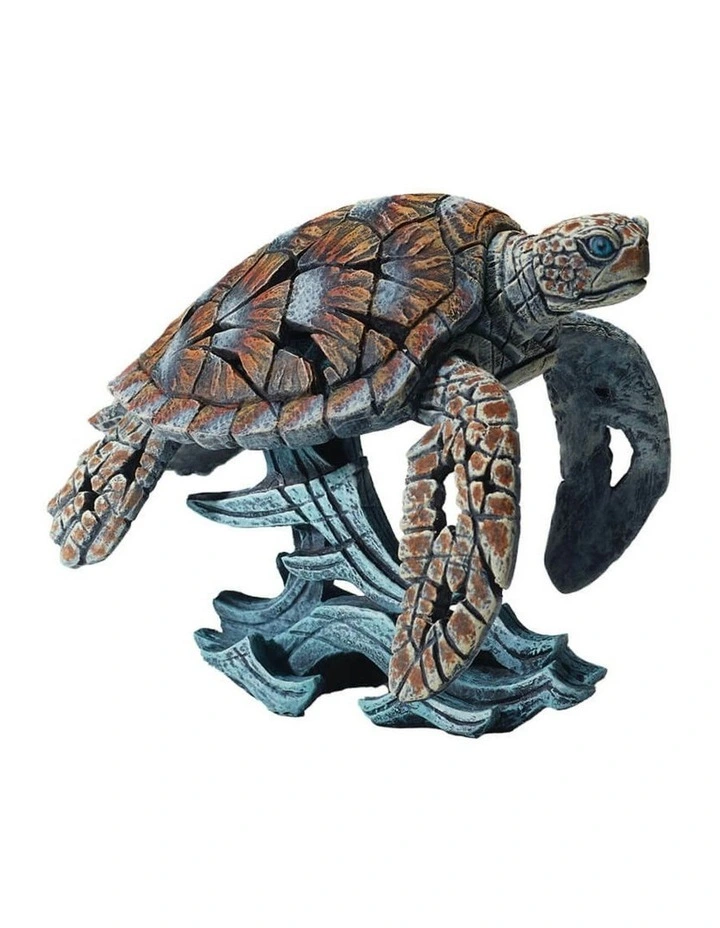 Edge Sculpture - Miniature Sea Turtle - Stone Resin - Garden & Home Decor, 12cm H image 1
