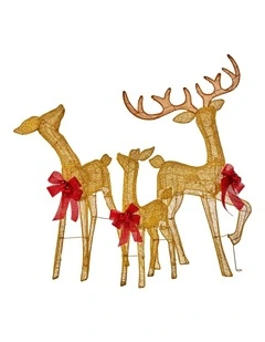 Christabelle 3 Reindeer Family Christmas Light Up Display 1.25m Animated Outdoor Indoor Decoration