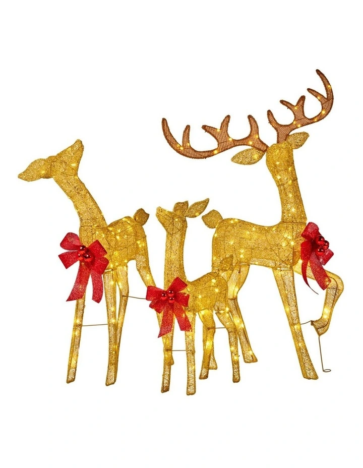 Christabelle 3 Reindeer Family Christmas Light Up Display 1.25m Animated Outdoor Indoor Decoration image 2