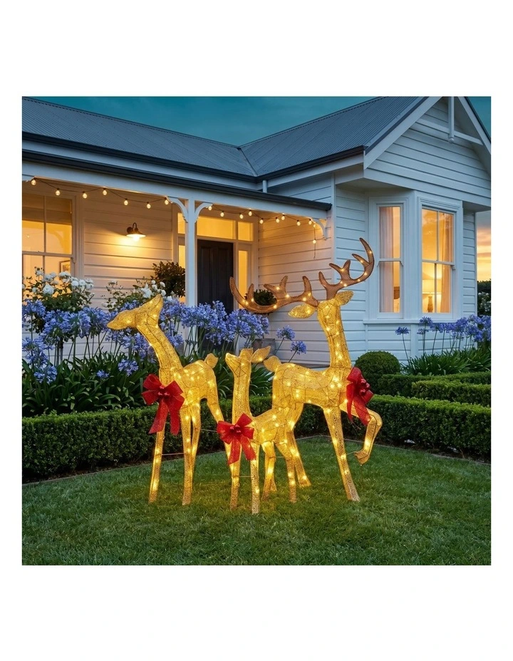 Christabelle 3 Reindeer Family Christmas Light Up Display 1.25m Animated Outdoor Indoor Decoration image 6
