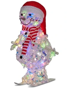 Christabelle 61cm Animated Skiing Snowman Christmas Light Up Display LED Outdoor Indoor Home Decor