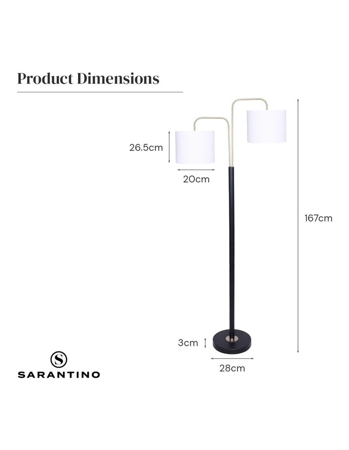 Sarantino Black Metal Task Floor Lamp image 3