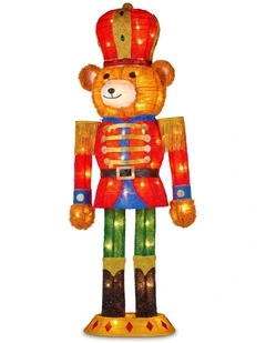 Christabelle 1.47m Teddy Bear Nutcracker Christmas Light Up Display LED Outdoor Indoor Decoration