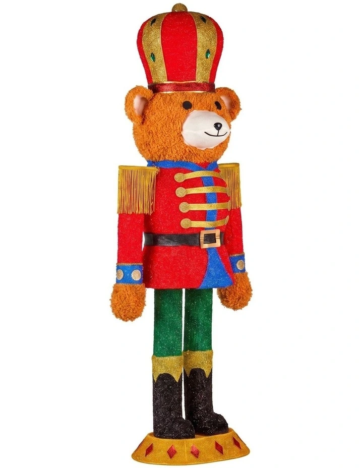 Christabelle 1.47m Teddy Bear Nutcracker Christmas Light Up Display LED Outdoor Indoor Decoration image 4