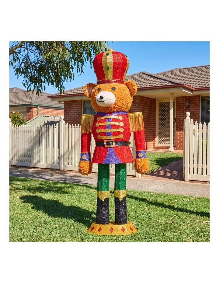 Christabelle 1.47m Teddy Bear Nutcracker Christmas Light Up Display LED Outdoor Indoor Decoration image 5