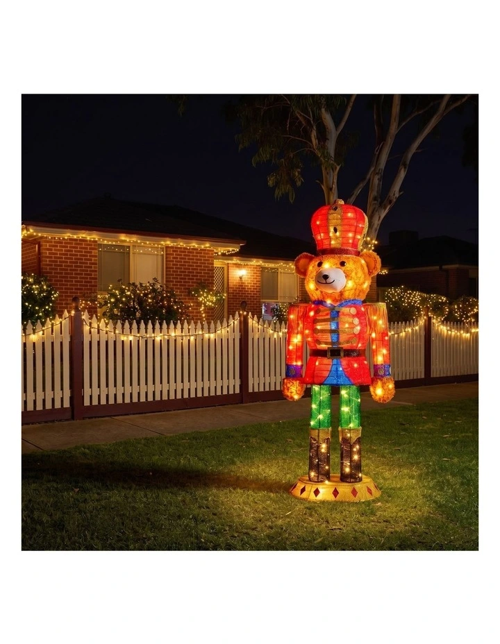 Christabelle 1.47m Teddy Bear Nutcracker Christmas Light Up Display LED Outdoor Indoor Decoration image 6