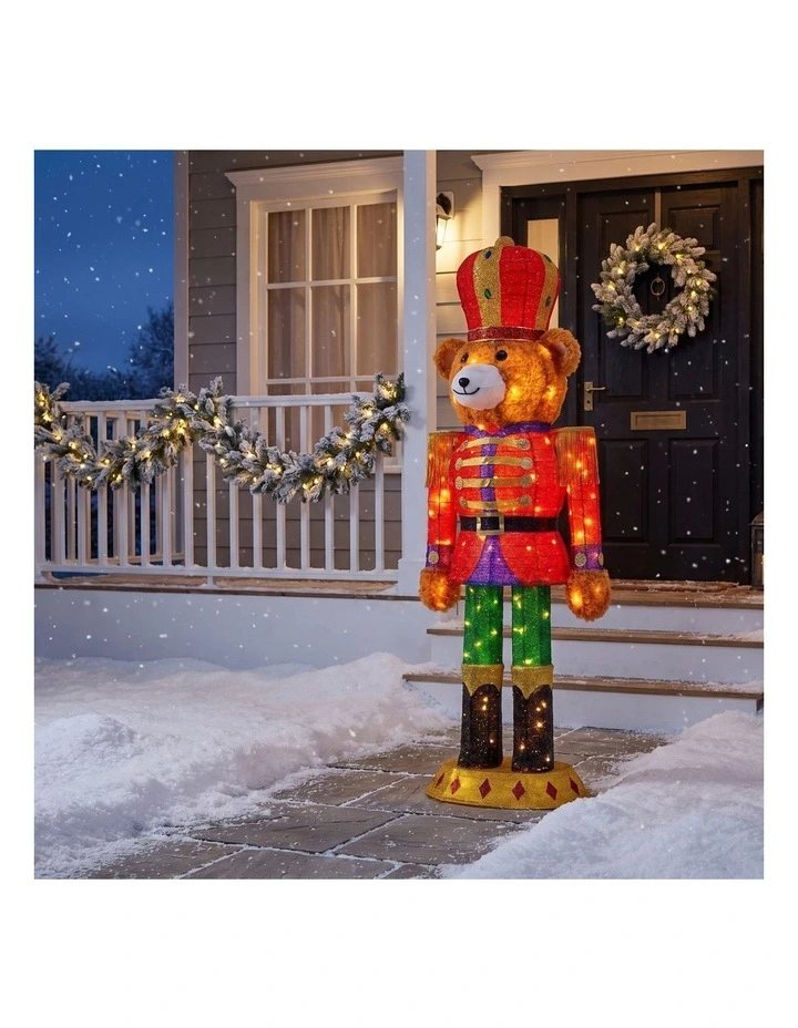 Christabelle 1.47m Teddy Bear Nutcracker Christmas Light Up Display LED Outdoor Indoor Decoration image 7