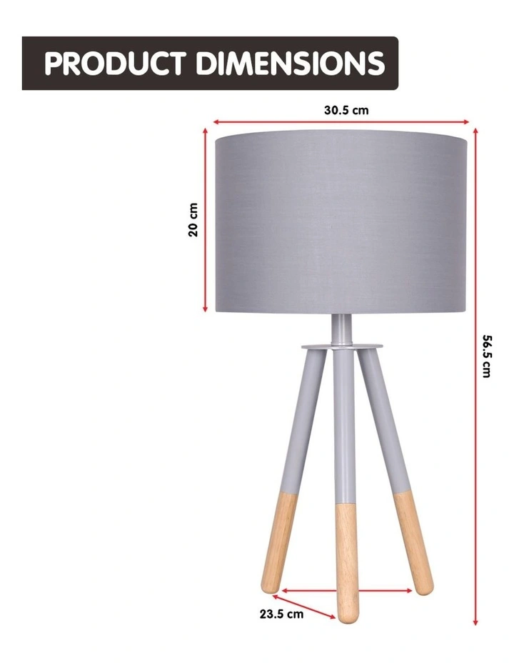 Sarantino Tripod Desk Lamp in Metal & Wood Nordic Minimalist Light image 2