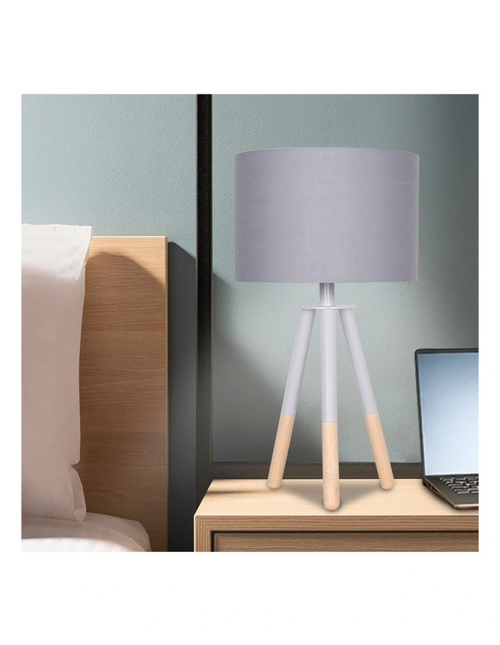 Sarantino Tripod Desk Lamp in Metal & Wood Nordic Minimalist Light image 3