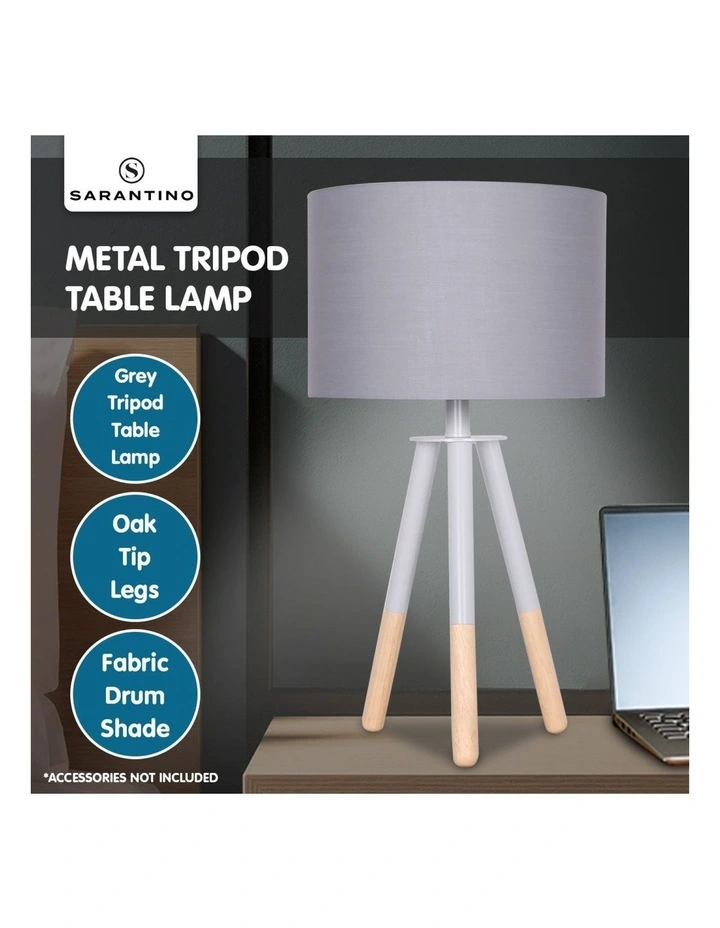 Sarantino Tripod Desk Lamp in Metal & Wood Nordic Minimalist Light image 7