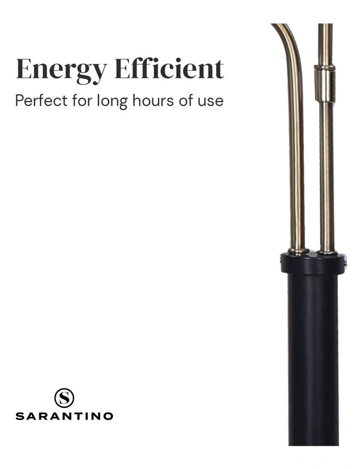 Sarantino LED Metal Table Lamp with 2 Lights Brushed Gold Black Finish image 7
