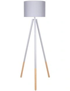 Sarantino Adjustable Height Arc Floor Lamp Antique Brass Shade