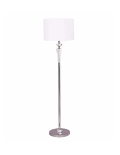 Cristallo Interior Drum Shade Chrome Rod with Crystal Highlight Floor Lamp