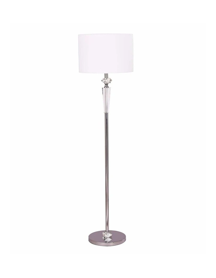 Cristallo Interior Drum Shade Chrome Rod with Crystal Highlight Floor Lamp image 1
