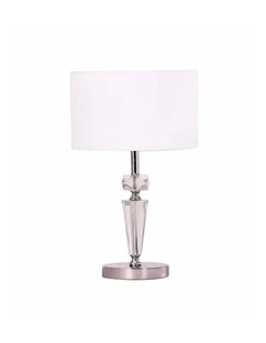 Cristallo Interior Drum Shade Chrome Rod with Crystal Highlight Table Lamp