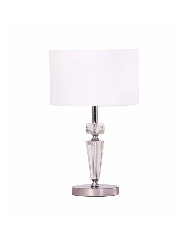 Cristallo Interior Drum Shade Chrome Rod with Crystal Highlight Table Lamp image 1