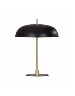 Paraguas Interior Black Dome Shade with Brass Rod Table Lamp