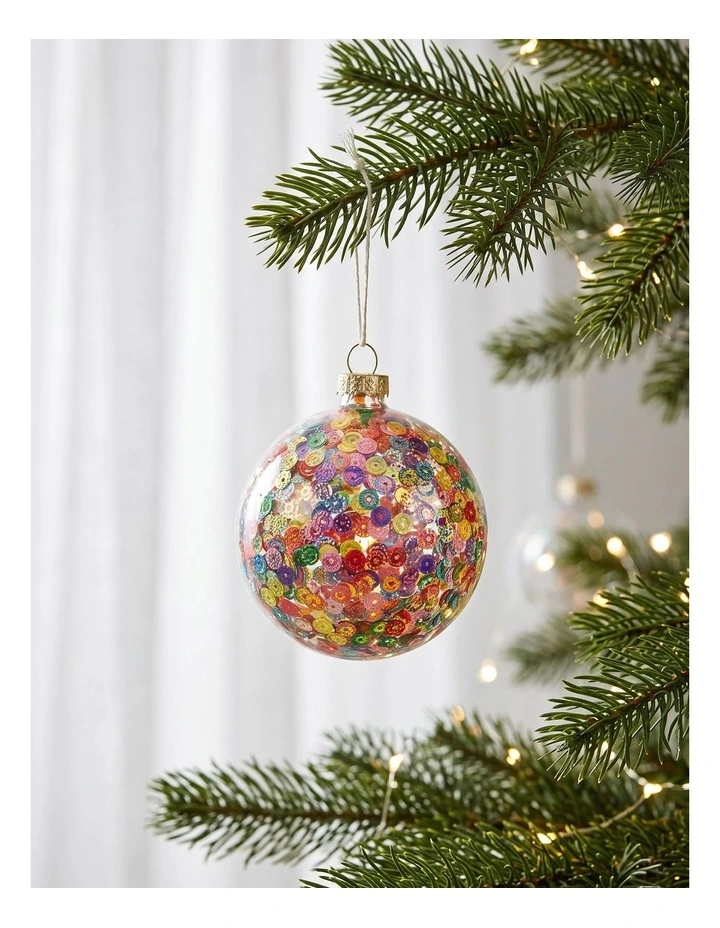 Sherwood Christmas Confetti Sequin Bauble (6 Pack) image 1