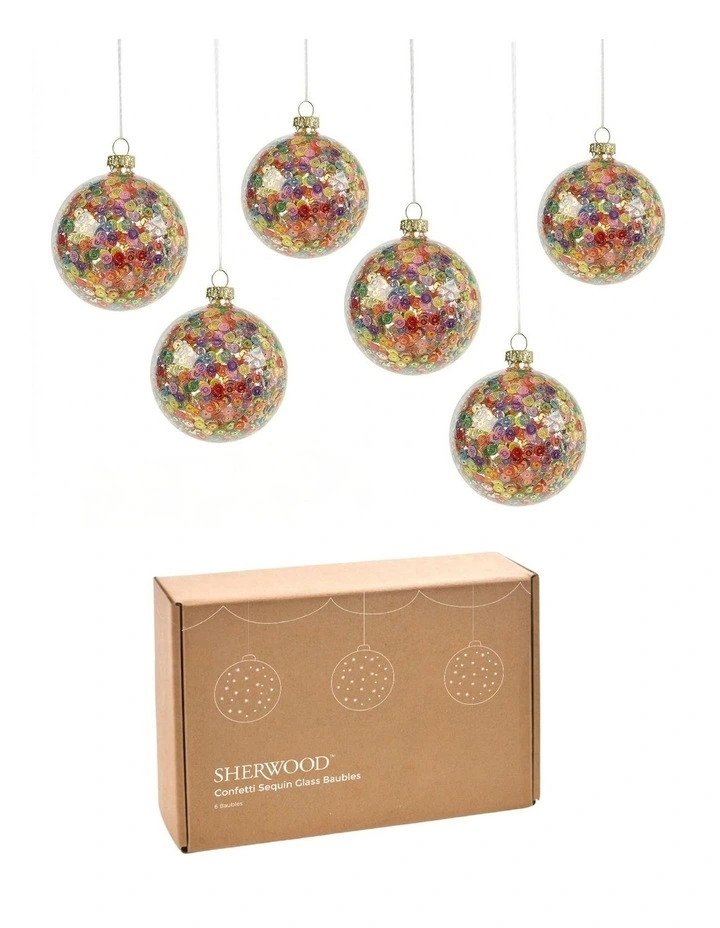 Sherwood Christmas Confetti Sequin Bauble (6 Pack) image 2