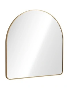 Oikiture 100cm x 100cm Wall Mirror 3mm Thick Wall-Mounted Arched Aluminium Frame