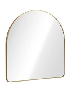 Oikiture 85cm x 80cm Wall Mirror 3mm Thick Wall-Mounted Arched Aluminium Frame