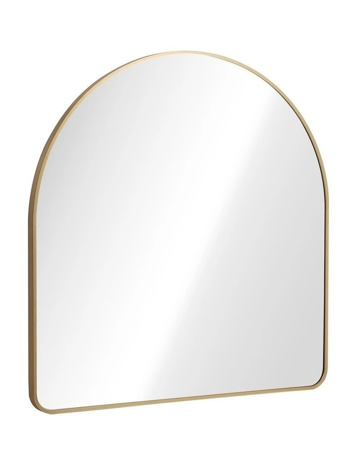 Oikiture 85cm x 80cm Wall Mirror 3mm Thick Wall-Mounted Arched Aluminium Frame image 1
