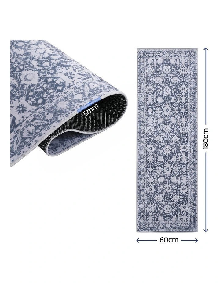Artiss 60x180cm Runner Rug Hallway Dense Dot Non-Slip Robot Vacuum Friendly Vintage Carpet image 3