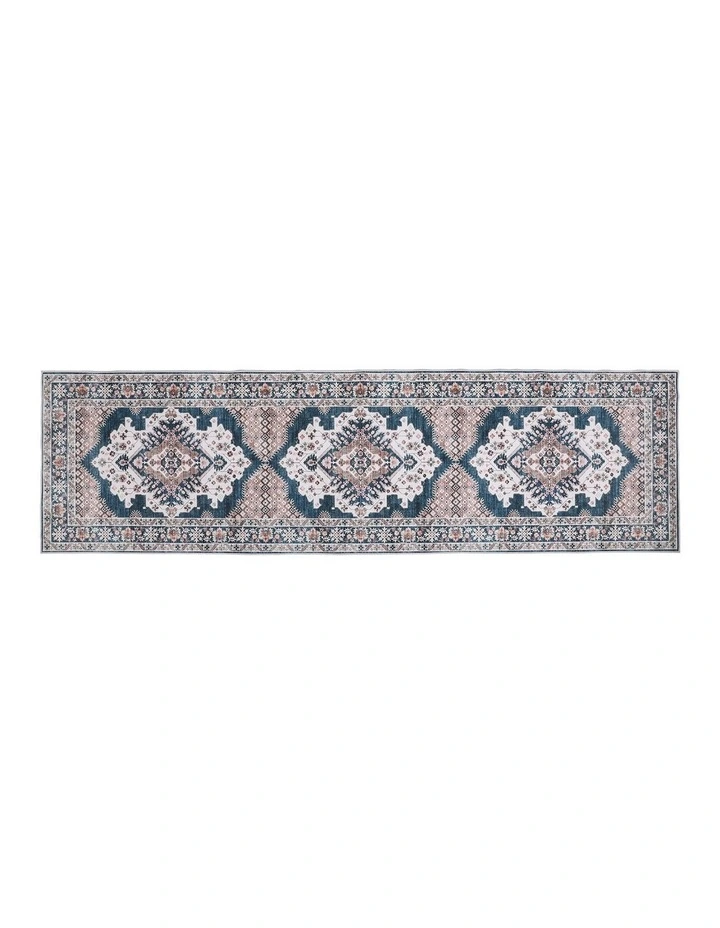 Artiss 80x300cm Washable Runner Rug Ultra-Thin Pet Friendly Bohemian Medallion Floor Carpet image 1