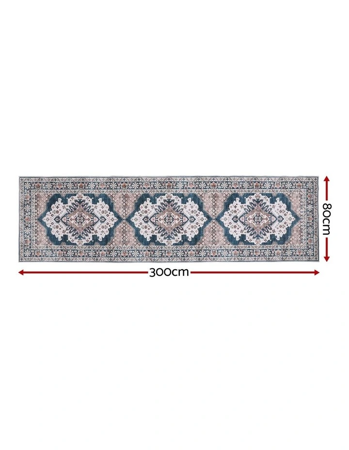 Artiss 80x300cm Washable Runner Rug Ultra-Thin Pet Friendly Bohemian Medallion Floor Carpet image 3