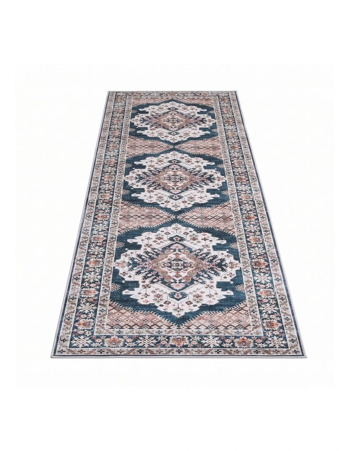 Artiss 80x300cm Washable Runner Rug Ultra-Thin Pet Friendly Bohemian Medallion Floor Carpet image 4