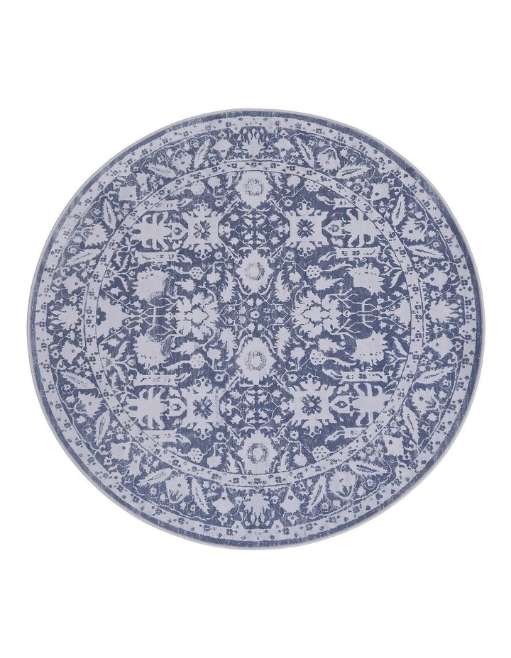 Artiss 120cm Round Rug Living Room Washable Non-Slip Vintage Carpet Polyester Nook Floor image 4