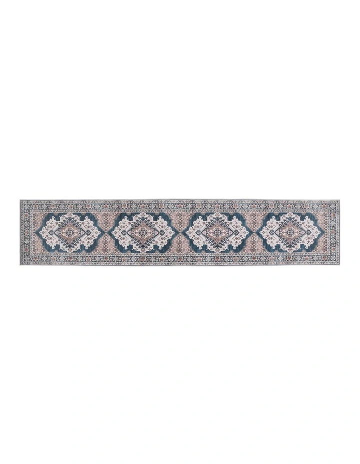 Artiss 60x300cm Washable Runner Rug Ultra-Thin Pet Friendly Bohemian Medallion Floor Carpet image 1