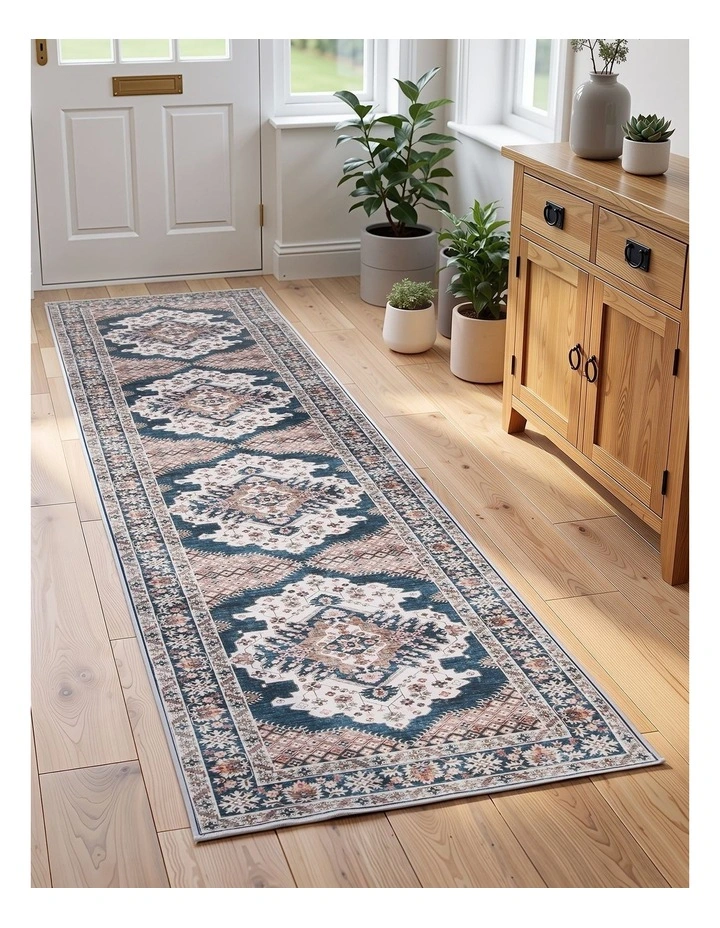 Artiss 60x300cm Washable Runner Rug Ultra-Thin Pet Friendly Bohemian Medallion Floor Carpet image 2