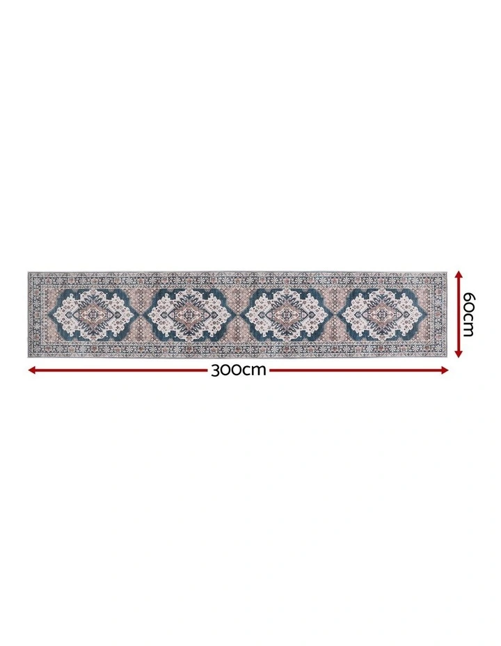 Artiss 60x300cm Washable Runner Rug Ultra-Thin Pet Friendly Bohemian Medallion Floor Carpet image 3