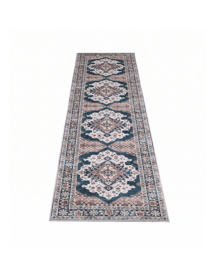 Artiss 60x300cm Washable Runner Rug Ultra-Thin Pet Friendly Bohemian Medallion Floor Carpet image 4